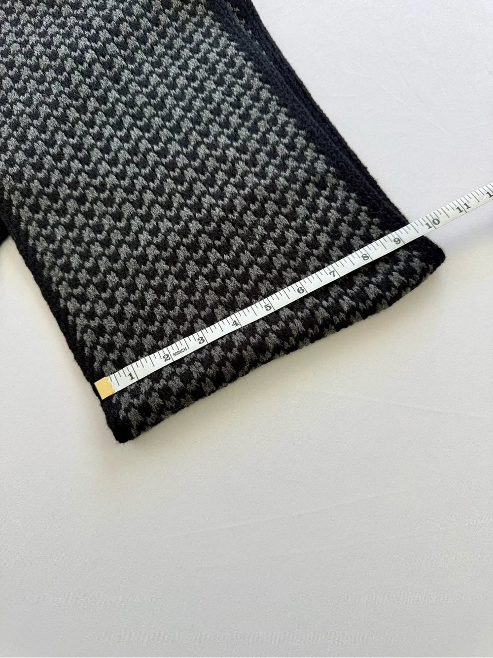 Calvin Klein Black & Gray Houndstooth Knit Scarf